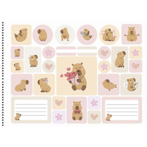 Caderno Desenho Univ Capa Dura Capycuties 60f-126363-45029