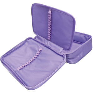 Estojo Box Tecido Lilas C/divisorias-126464-39738