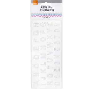 Regua Plastica Alfanumerica 20cm (s)-125935-32787