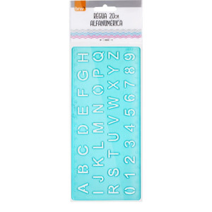 Regua Plastica Alfanumerica 20cm (s)