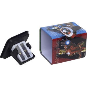 Apontador Com Deposito 2 Furos Avengers Quadrado Metalico 4mod-125706-73185