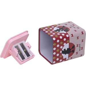 Apontador Com Deposito 2 Furos Minnie Quadrado Metalico 4mod-125712-28173