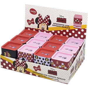 Apontador Com Deposito 2 Furos Minnie Quadrado Metalico 4mod