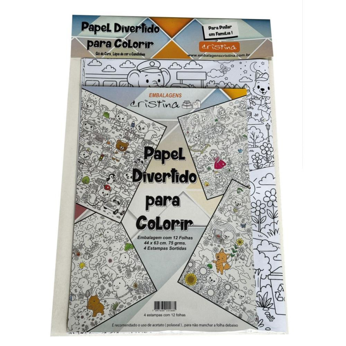 Brinquedo Para Colorir Papel Divertido 44x63cm 12fls-126485-20709