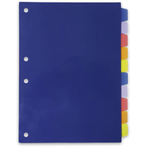 Divisoria Fichario Plastica 10 Projecoes Pp