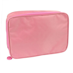 Estojo Box Tecido Rosa C/divisorias