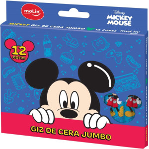 Giz De Cera Jumbo Mickey 12 Cores