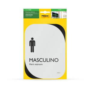 Placa De Sinalizacao Masculino Clean 13,8x18,5cm