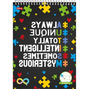 Caderno 01x1 Capa Dura Neuro Cd Esp Topo Caligrafia 60fls
