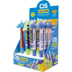 Caneta Apagavel Cis Dino Verso Rt 0.7mm 3mod(s
