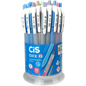 Caneta Esferografica Retratil Cis Click 0.7mm 8 Cores (s)