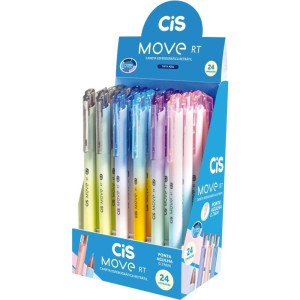 Caneta Esferografica Retratil Cis Move 0.7mm 5 Cores (s)-123958-68996