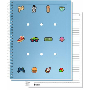 Caderno 01x1 Capa Dura Charms Azul 80fls