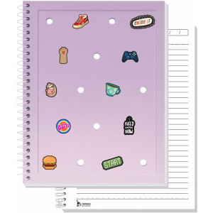 Caderno 10x1 Capa Dura Charms Lilas 160fls