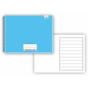 Caderno Desenho Univ Capa Dura Neuro Meia Pauta Ampliada 40f