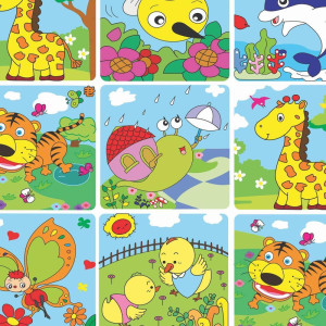 Papel Presente Bobina Couche 60cm. Mod.121 Bichinhos