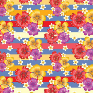 Papel Presente Bobina Couche 60cm. Mod.211 Flores E Listras