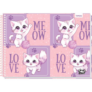 Caderno Desenho Univ Capa Dura Kawaii 48 Folhas-125569-17464