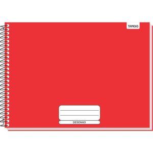 Caderno Desenho Univ Capa Dura Vermelho Liso 48f Univ Esp C.d-125572-78406