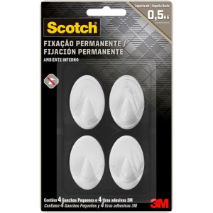 Gancho Plastico Scotch Plast. Extrema Peq. C/4