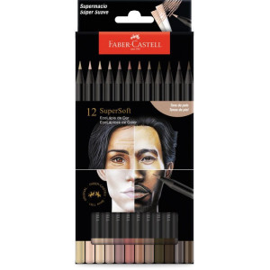 Lapis De Cor Redondo Supersoft 12 Tons De Pele