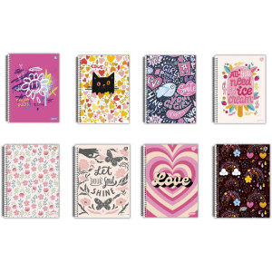 Caderno 12x1 Capa Dura Kbom Feminino 240f