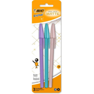 Caneta Esferografica Cristal Mate Az/rx/rs