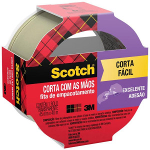 Fita Para Empacotamento Scotch Corta Facil 45mmx40m Tr
