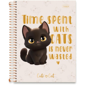 Caderno 10x1 Capa Dura Cute Cat 160fls