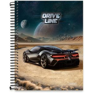 Caderno 10x1 Capa Dura Drive Line Cp.metalizada 160fl
