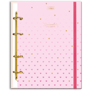 Caderno Argolado Sweetly C/elas+6div+ficha (s)