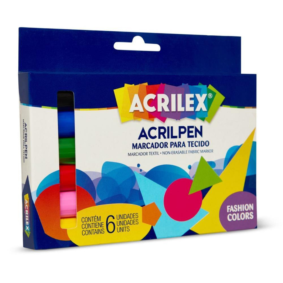 Caneta Para Tecido 6 Cores Sortidas Acrilpen-126499-81684