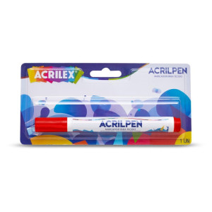 Caneta Para Tecido Vermelho Fogo Acrilpen