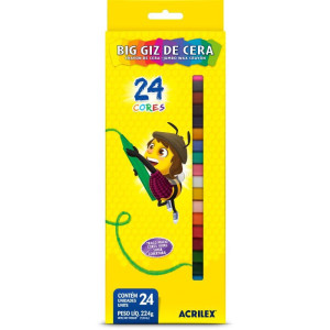 Giz De Cera Jumbo 24 Cores Big Giz 224g-126518-59850
