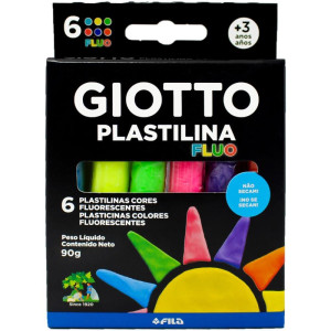 Massa Para Modelar Giotto Plastilina Fluo 90g 6cores-126811-14447