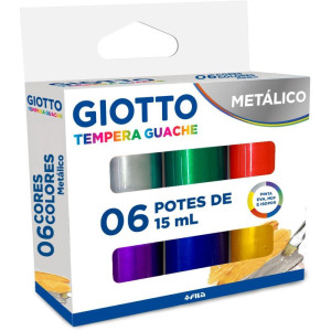 Tinta Guache Giotto Metalico 6cores 15ml-126815-44795