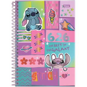 Caderneta Espiral Capa Dura Stitch 1/8 80fls-126526-88994