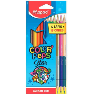 Lapis De Cor Triangular Color Peps Star 12unds/15cores