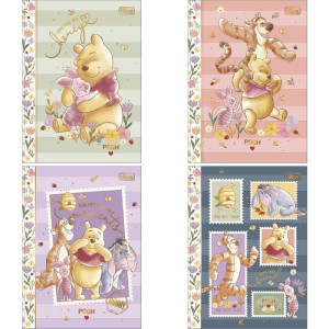 Caderno 01x1 Cp.dura Colegial Pooh 80fls Decorado Cost 176x240mm
