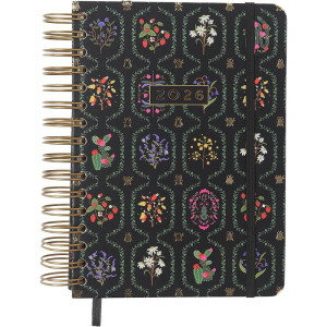 Agenda/planner 2026 Wire-o Jardim Diario Preto A5