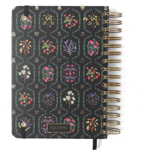 Agenda/planner 2026 Wire-o Jardim Diario Preto A5-126834-96748