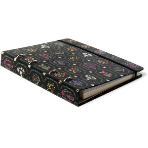 Fichario Cartonado Jardim Preto 170x240mm-126840-50558