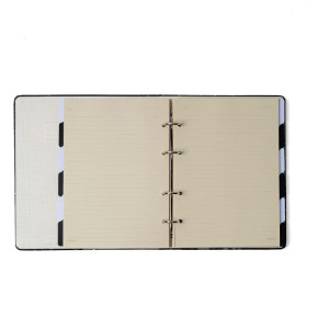 Fichario Cartonado Jardim Preto 170x240mm-126840-52112