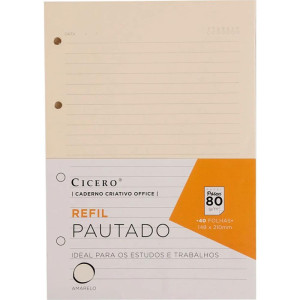 Caderno Criativo Refil Pautado 40f 80g 160x220