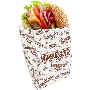 Embalagem Para Alimentos Saco Fundo Hamburg 14x13,5x5cm