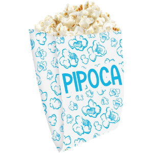 Embalagem Para Alimentos Saco Fundo Pipoca 18x11x5cm