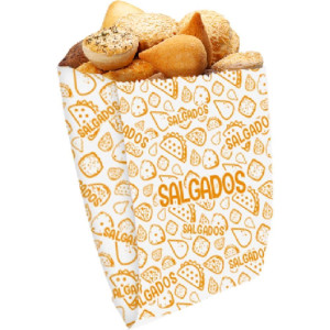 Embalagem Para Alimentos Saco Fundo Salgados 18x11x5cm