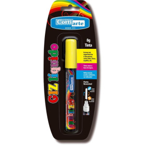 Giz Liquido Amarelo 5mm 8g Ponta Dupla