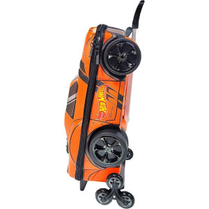 Mochila Infantil Com Rodinha Hotwheels Night Shifter Laranja C/motor Preto-126094-84777