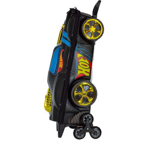Mochila Infantil Com Rodinha Hotwheels Night Shifter Preto C/motor Dourado-126101-55882